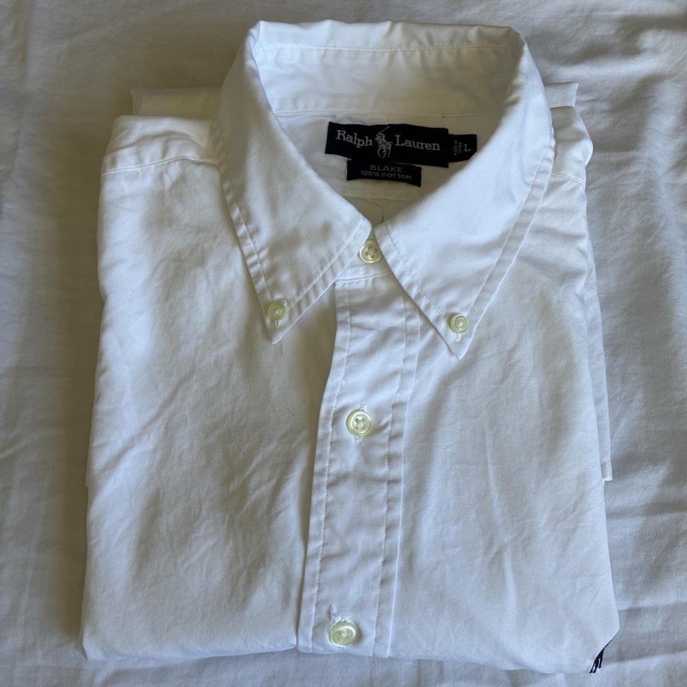 VTG Ralph Lauren Blake Button Down Shirt Men's L White Canon GHO Golf Tournament - Picture 10 of 11